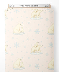 Tissu - Ours polaires sur beige