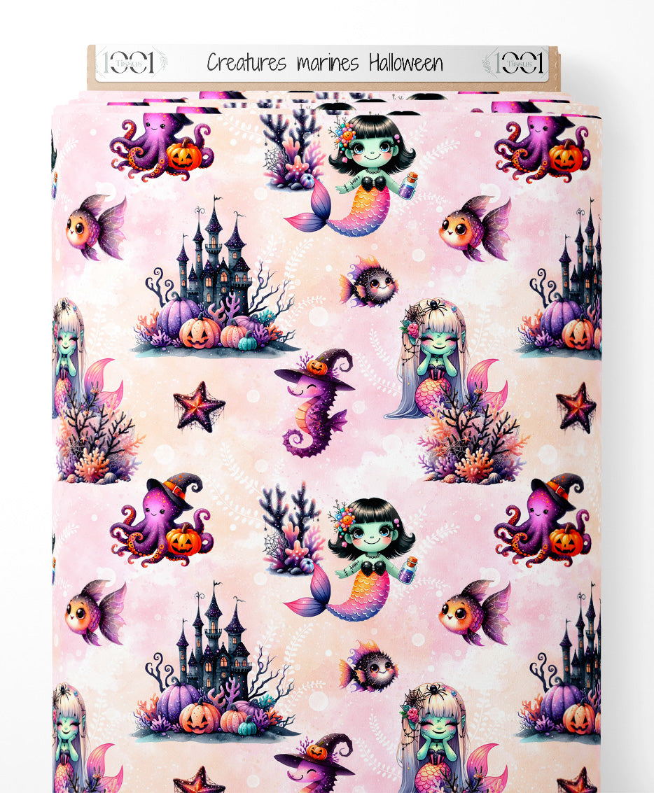 Tissu - Créatures marines Halloween