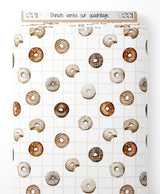 Tissu - Donuts variés sur quadrillage