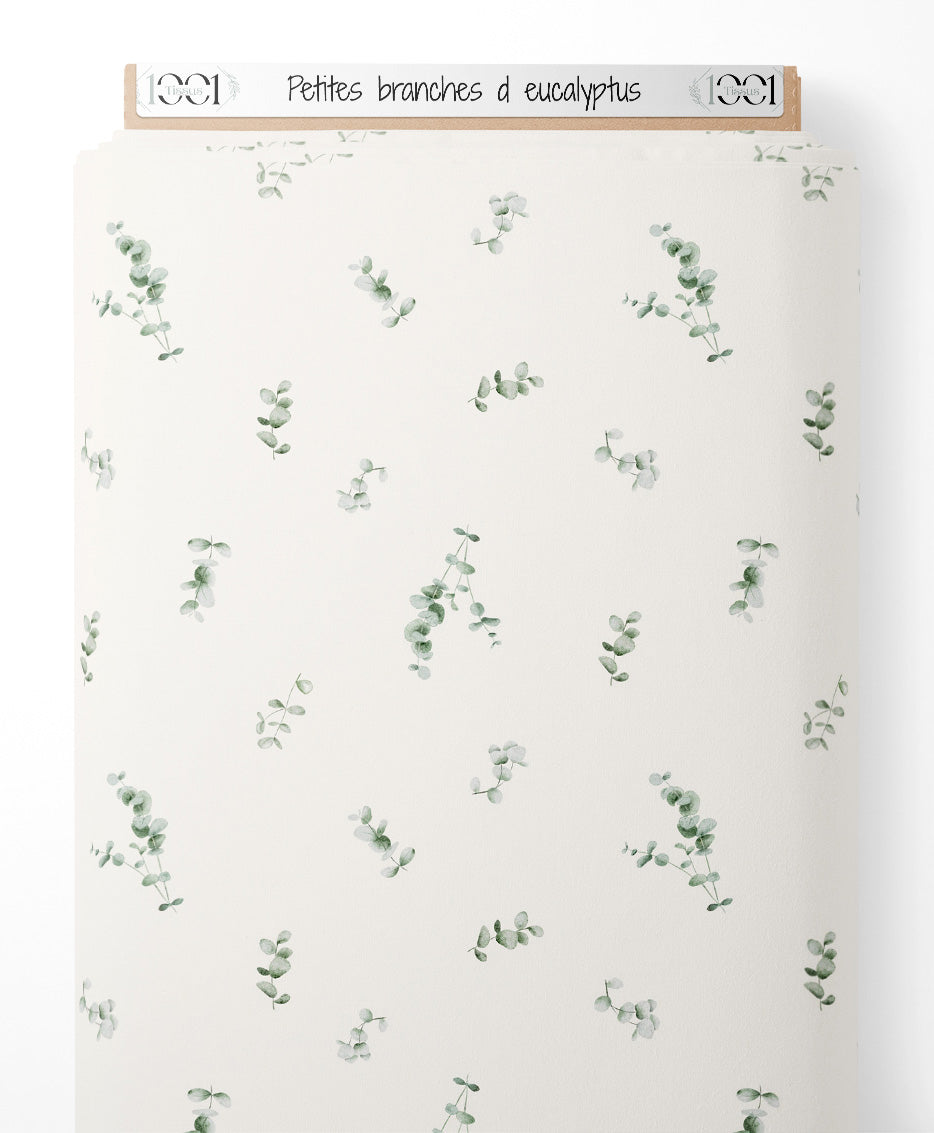 Tissu - Petites branches d'eucalyptus