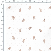 Tissu - Oursons et pois discrets
