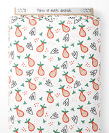 Tissu - Poires et motifs abstraits