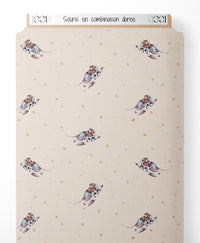 Tissu - Souris en combinaison dorée