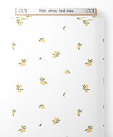 Tissu - Petits citrons sur fond blanc