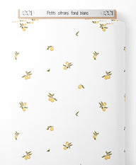 Tissu - Petits citrons sur fond blanc