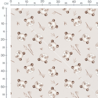 Tissu - Pandas et branches de bambou