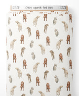 Tissu - Chiens aquarelle sur fond blanc