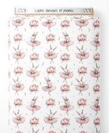 Tissu - Lapins danseurs et pivoines