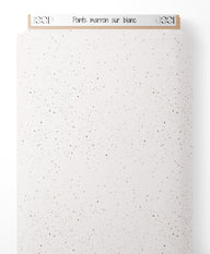 Tissu - Points marron sur blanc