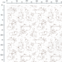 Tissu - Lapins et souris sur troncs