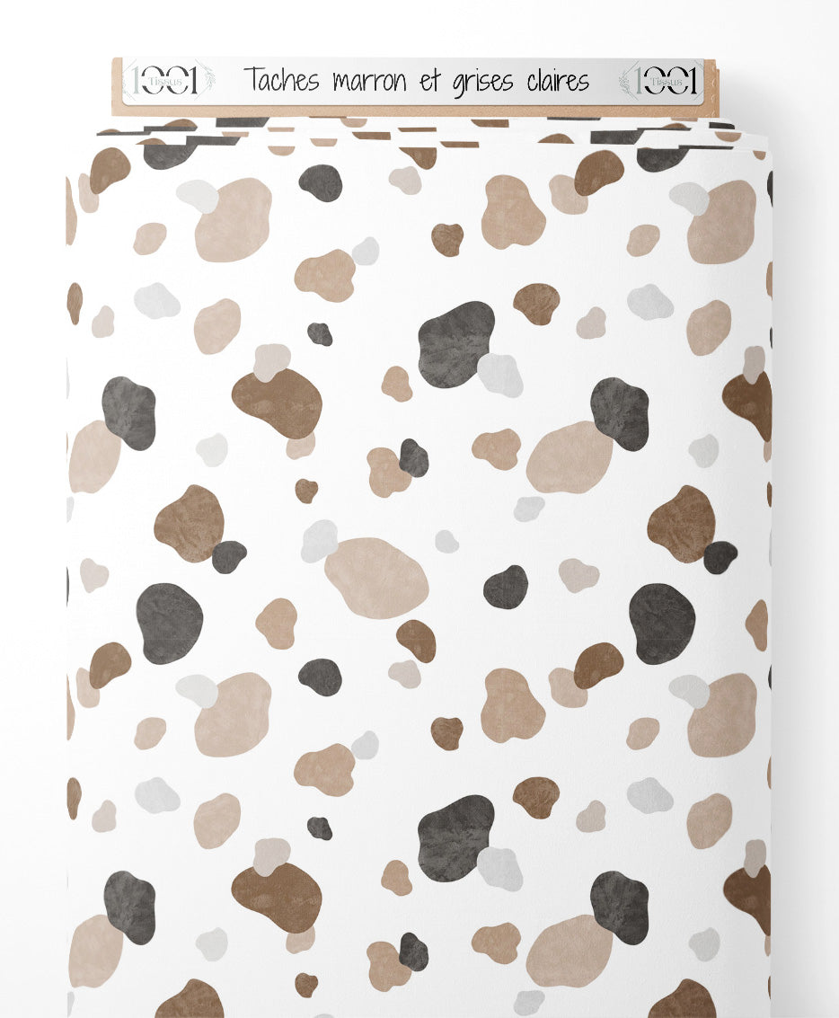 Tissu - Taches marron et grises claires