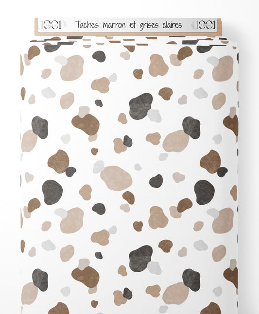 Tissu - Taches marron et grises claires