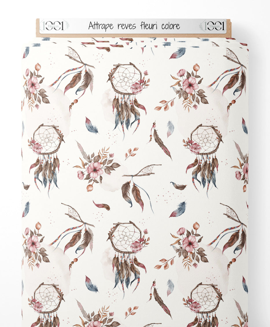 Tissu - Attrape-rêves fleuri coloré