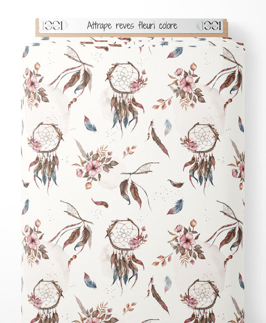 Tissu - Attrape-rêves fleuri coloré