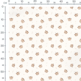 Tissu - Citrouilles ours beige sur blanc