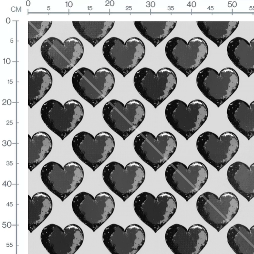 Tissu - Tissu Coeur Vintage Gris