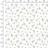 Tissu - Gui vert sur fond blanc