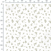 Tissu - Gui vert sur fond blanc