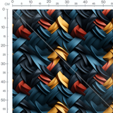 Tissu - Tissage Abstrait Bleu Rouge