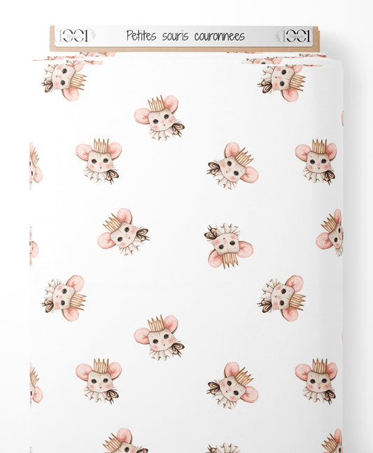 Tissu - Petites souris couronnées