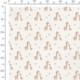 Tissu - Girafes et petits arbres