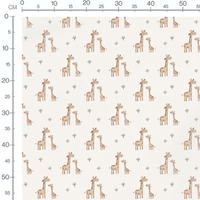 Tissu - Girafes et petits arbres