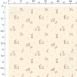 Tissu - Lapins beige sur crème