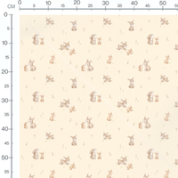 Tissu - Lapins beige sur crème