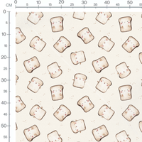 Tissu - Pain joyeux sur fond beige