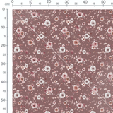 Tissu - Fleurs roses et petites blanches