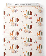 Tissu - Animaux sauvages et lettres