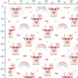 Tissu - Lapins lunettes et ballons