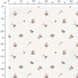 Tissu - Sucre d'orge et houx blanc