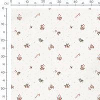 Tissu - Sucre d'orge et houx blanc