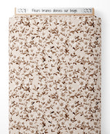 Tissu - Fleurs brunes denses sur beige