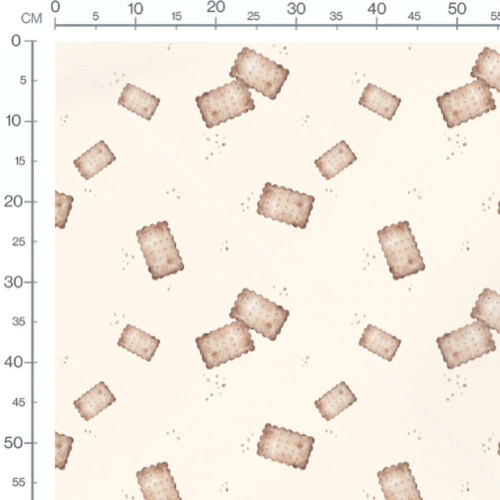 Tissu - Biscuits sur fond crème