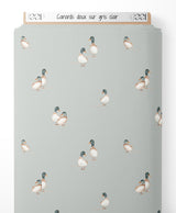 Tissu - Canards doux sur gris clair