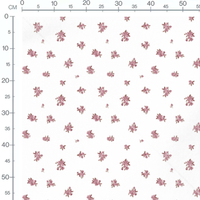 Tissu - Roses roses avec feuilles marron