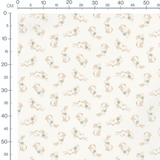 Tissu - Chats beige et poissons ludiques