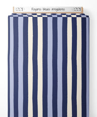 Tissu - Rayures bleues irrégulières