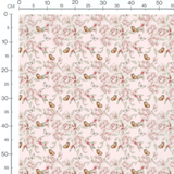 Tissu - Fleurs roses sur fond rose pâle 3