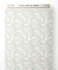 Tissu - Cercles pastel sur marbre