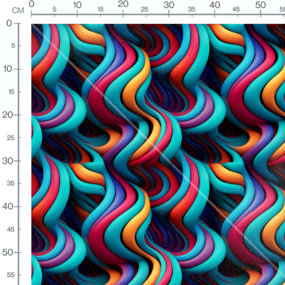 Tissu - Ondes Abstraites Colorées