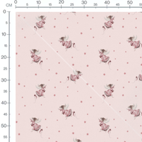 Tissu - Souris roses et étoiles claires