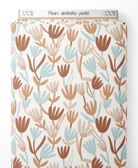 Tissu - Fleurs abstraites pastel