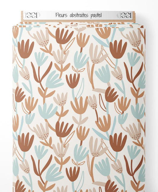 Tissu - Fleurs abstraites pastel