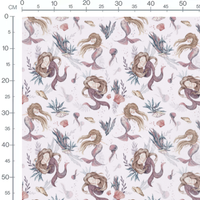 Tissu - Sirènes et méduses roses