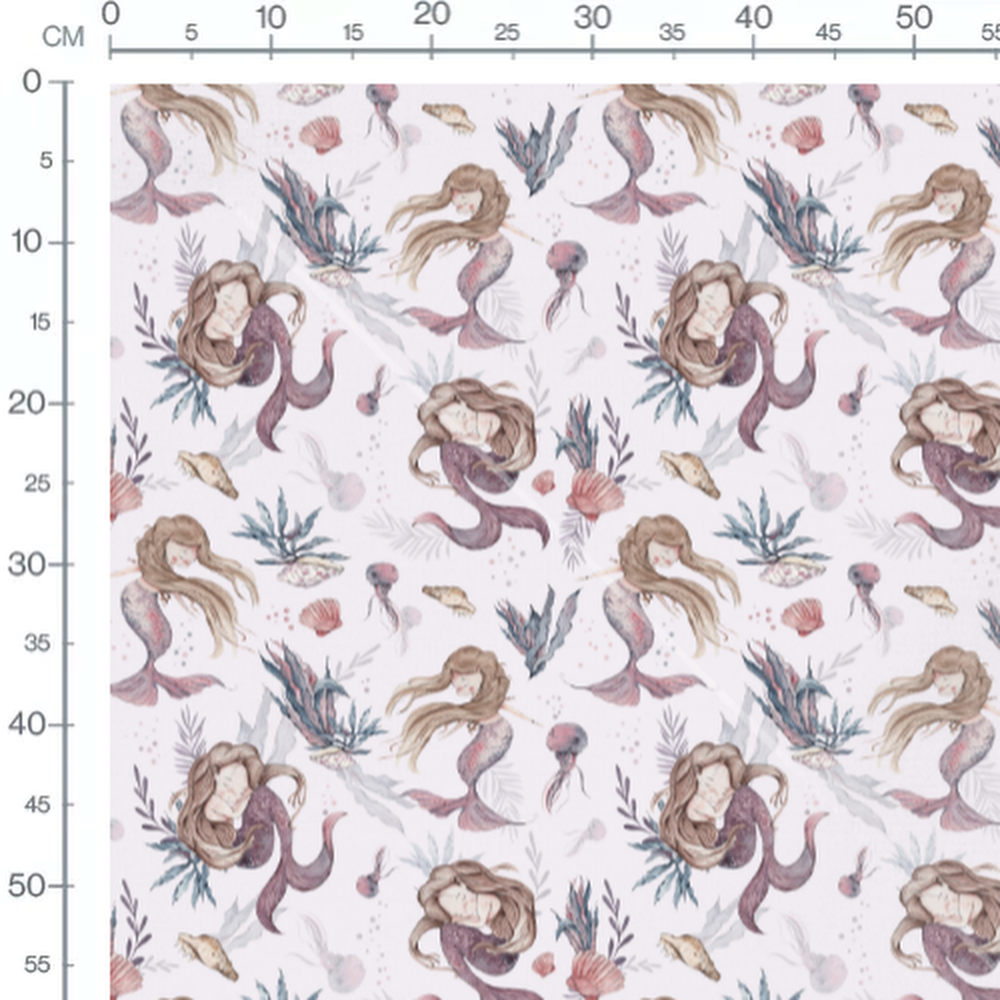Tissu - Sirènes et méduses roses