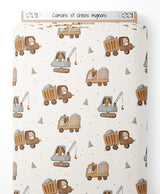 Tissu - Camions et chiens mignons