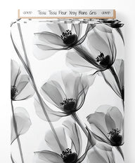 Tissu - Tissu Fleur Xray Blanc Gris